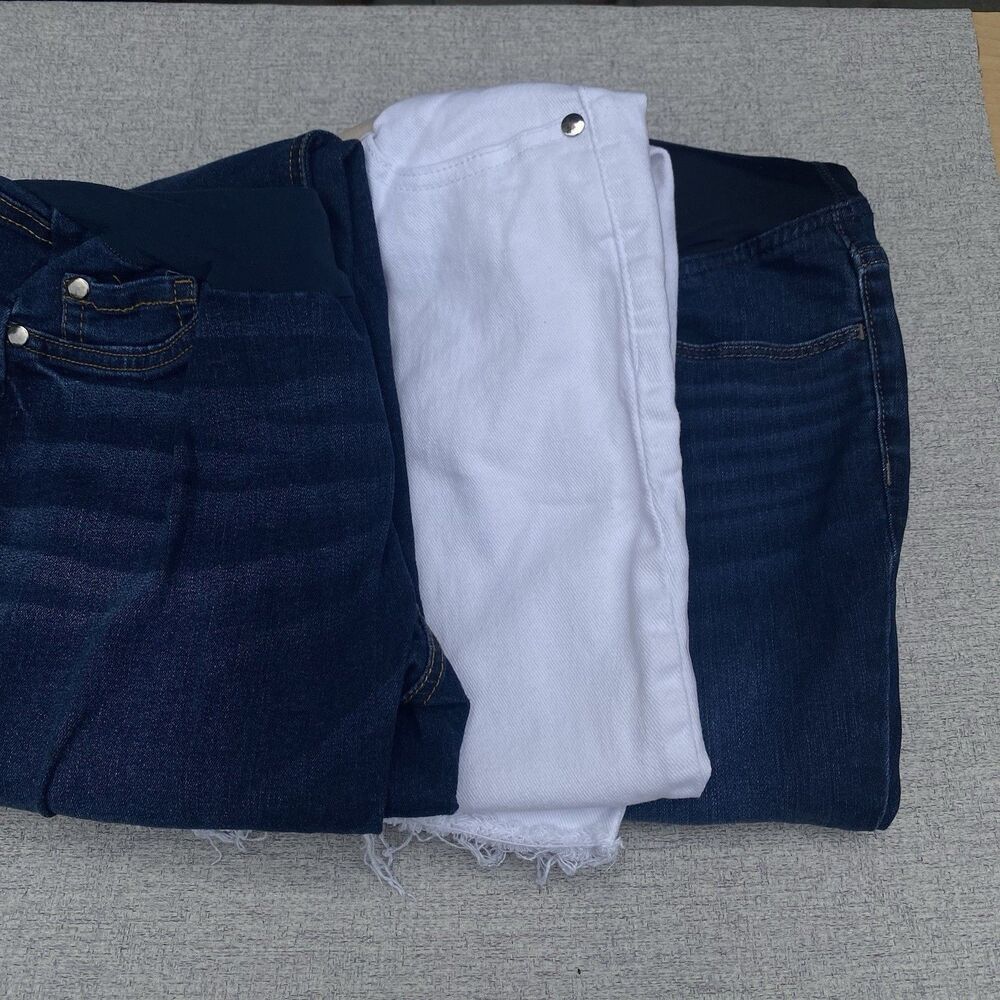 Lot of 3 Maternity Jeans Size M 6 Motherhood Isabel Elastic Band